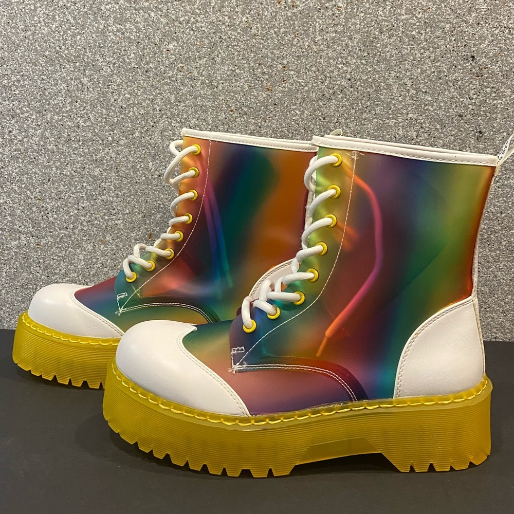 YOKI Multicolor Women's Boots with Yellow Soles Sz 11